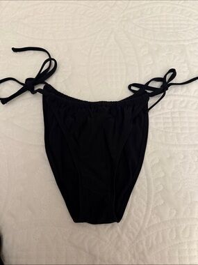 Black Tie-Side Bikini Bottom